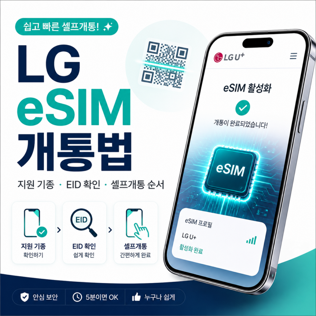 선불폰 eSIM 개통 방법｜LG 이심 지원 기종·EID 확인·셀프개통 순서