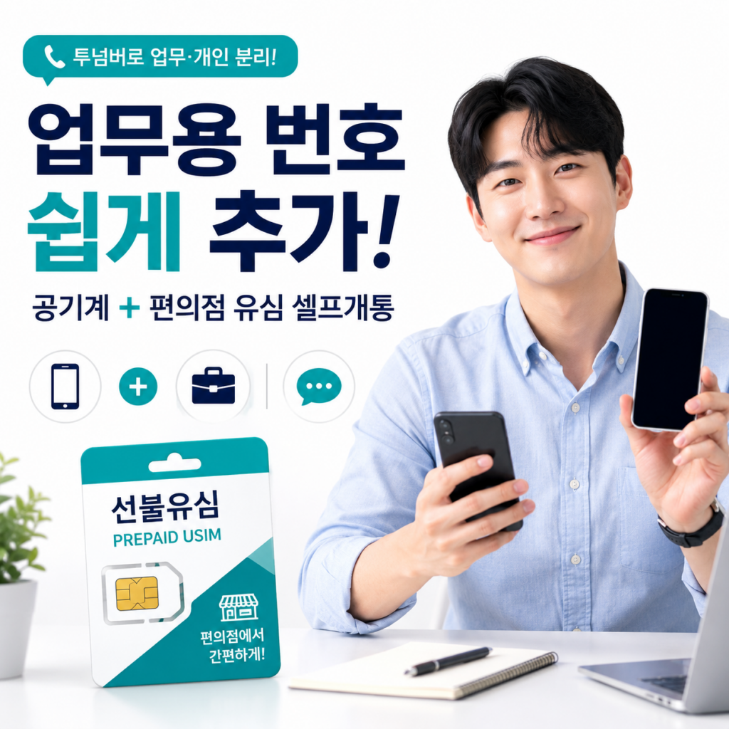 업무용 투폰 셀프개통 방법｜공기계에 편의점 선불유심 개통하기