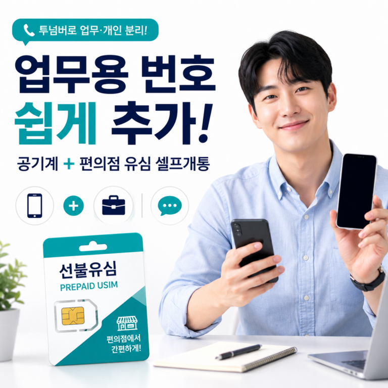 업무용 투폰 셀프개통 방법｜공기계에 편의점 선불유심 개통하기