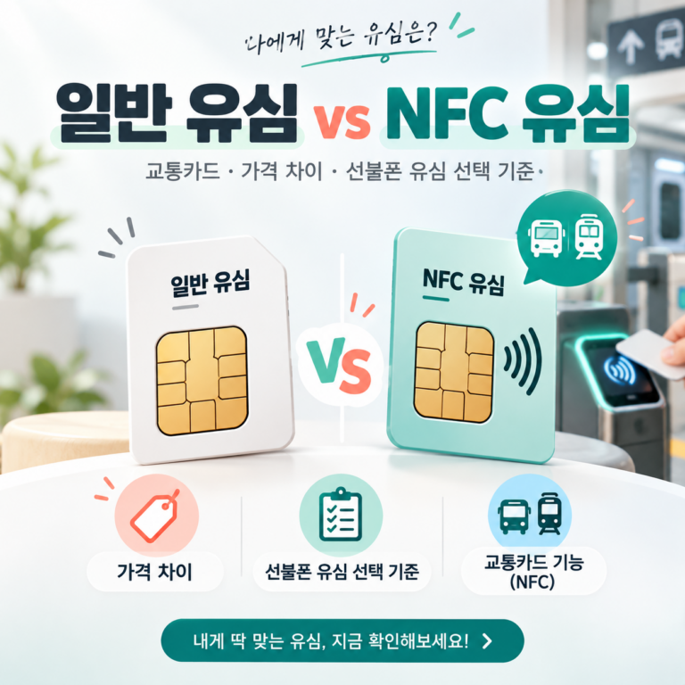 일반 유심과 NFC 유심 차이｜교통카드·가격·선불폰 유심 선택 기준