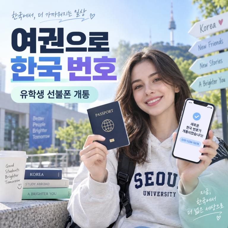 외국인 유학생 선불폰 개통 | 여권으로 한국 휴대폰 번호 만드는 방법