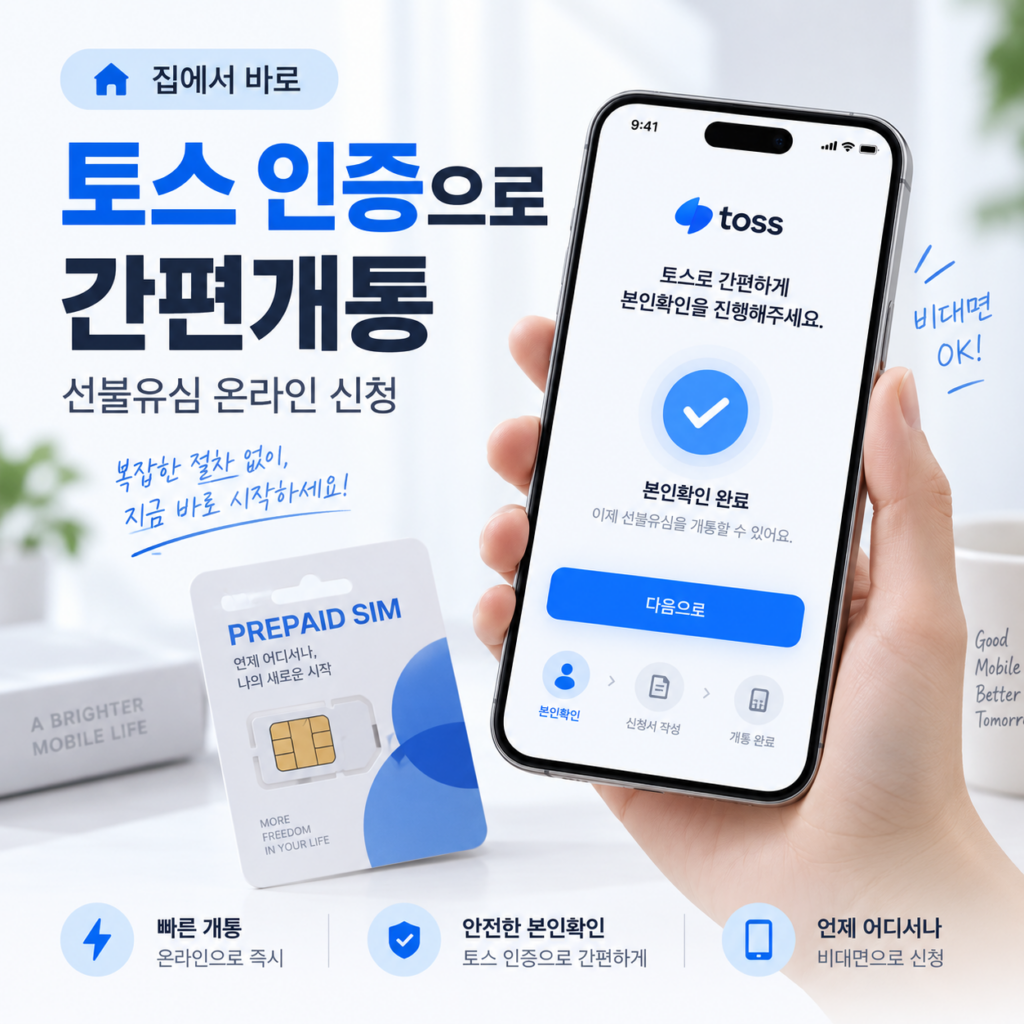 동탄 선불폰 개통 방법 | 토스 인증으로 선불유심 온라인 신청하기