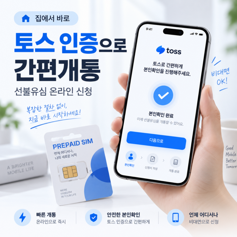 동탄 선불폰 개통 방법 | 토스 인증으로 선불유심 온라인 신청하기