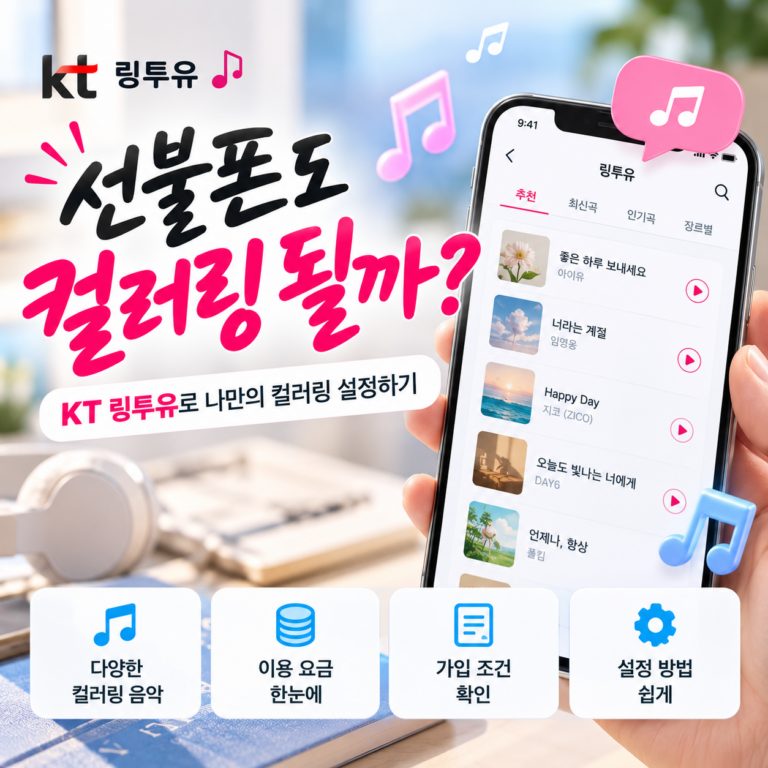 앤텔레콤 선불폰 컬러링 설정 방법｜KT 링투유 가입 조건과 요금