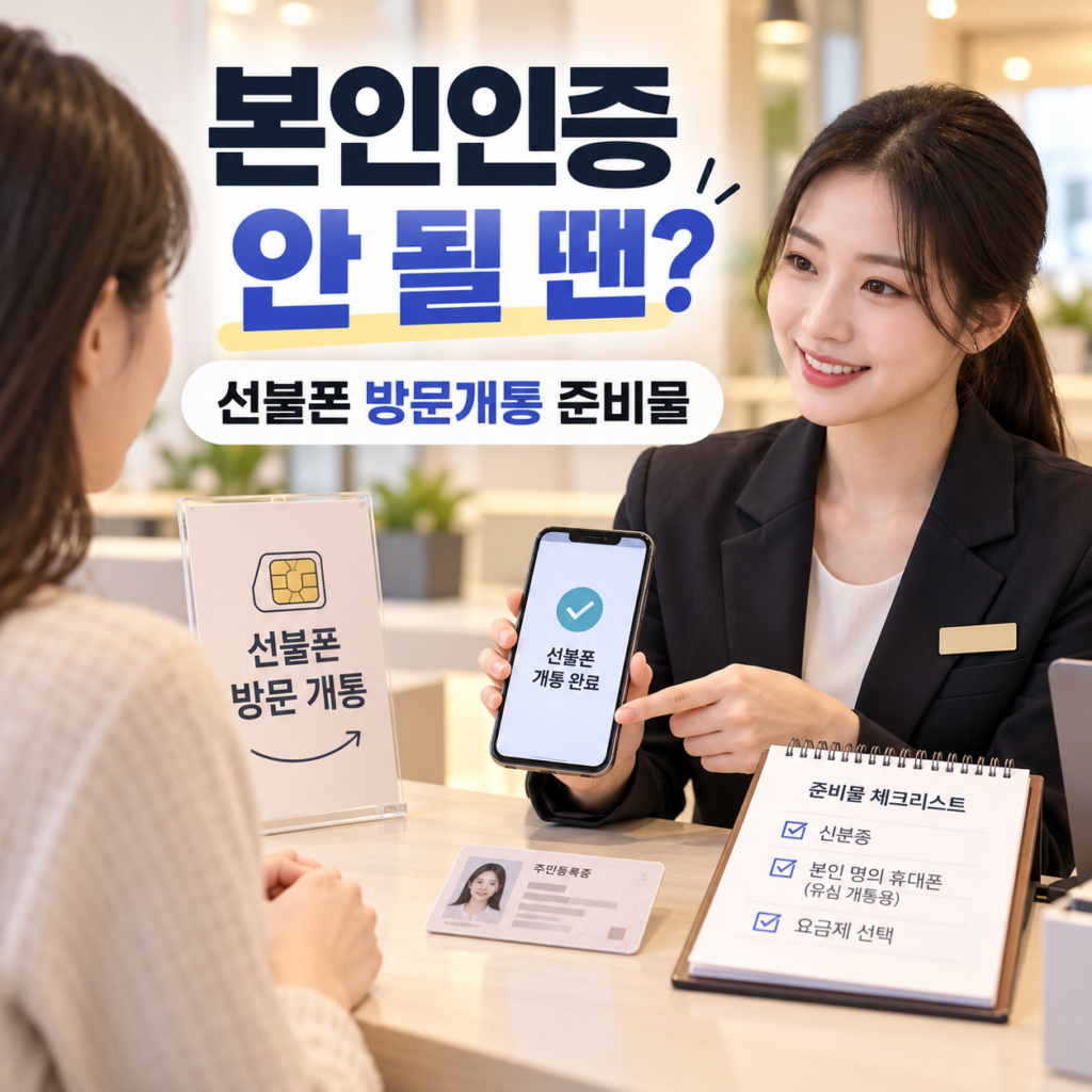 통신요금 미납으로 본인인증이 안 될 때 선불폰 방문개통 방법과 준비물