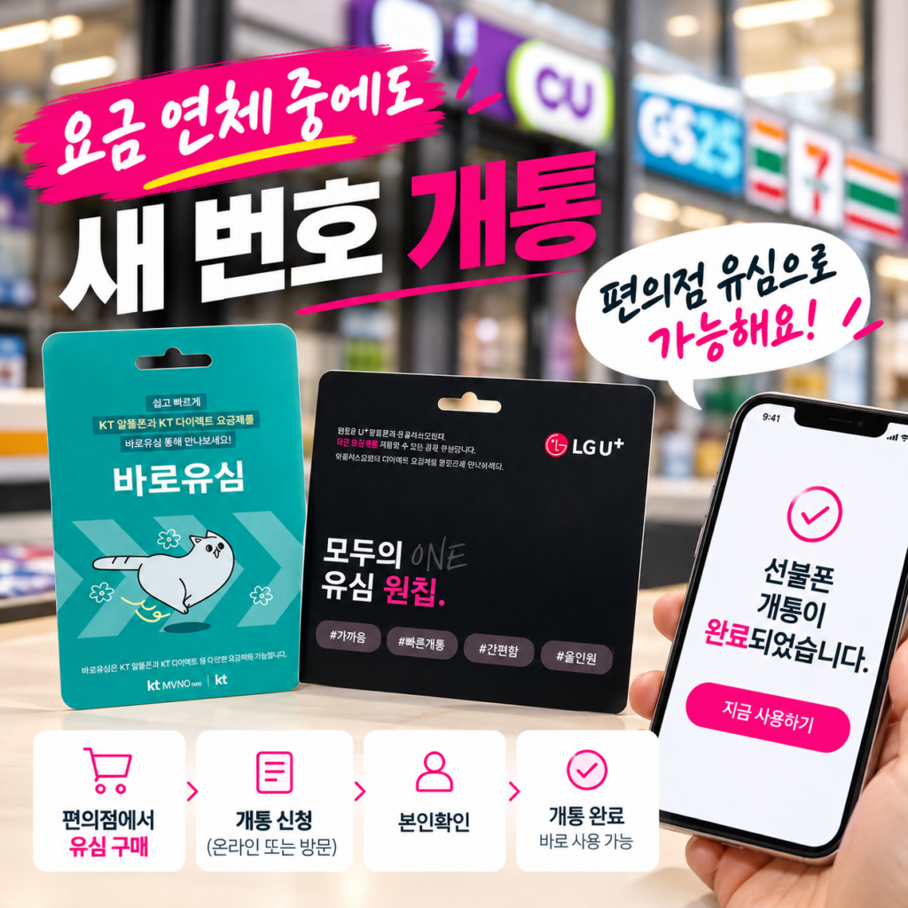 통신요금 장기연체 선불폰 개통 방법 편의점 유심 구매부터 신청까지